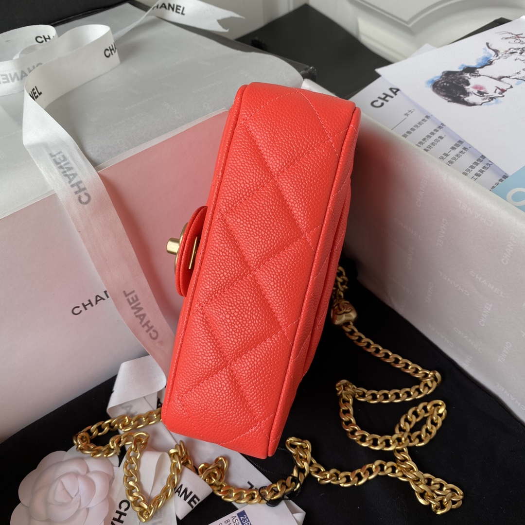 Chanel AS3828 Mini Flap Chain Bag Red Calfskin Gold - Default Title - View 6