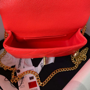 Chanel AS3828 Mini Flap Chain Bag Red Calfskin Gold - Default Title - View 7