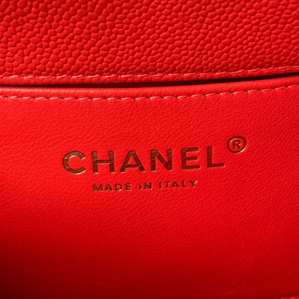 Chanel AS3828 Mini Flap Chain Bag Red Calfskin Gold