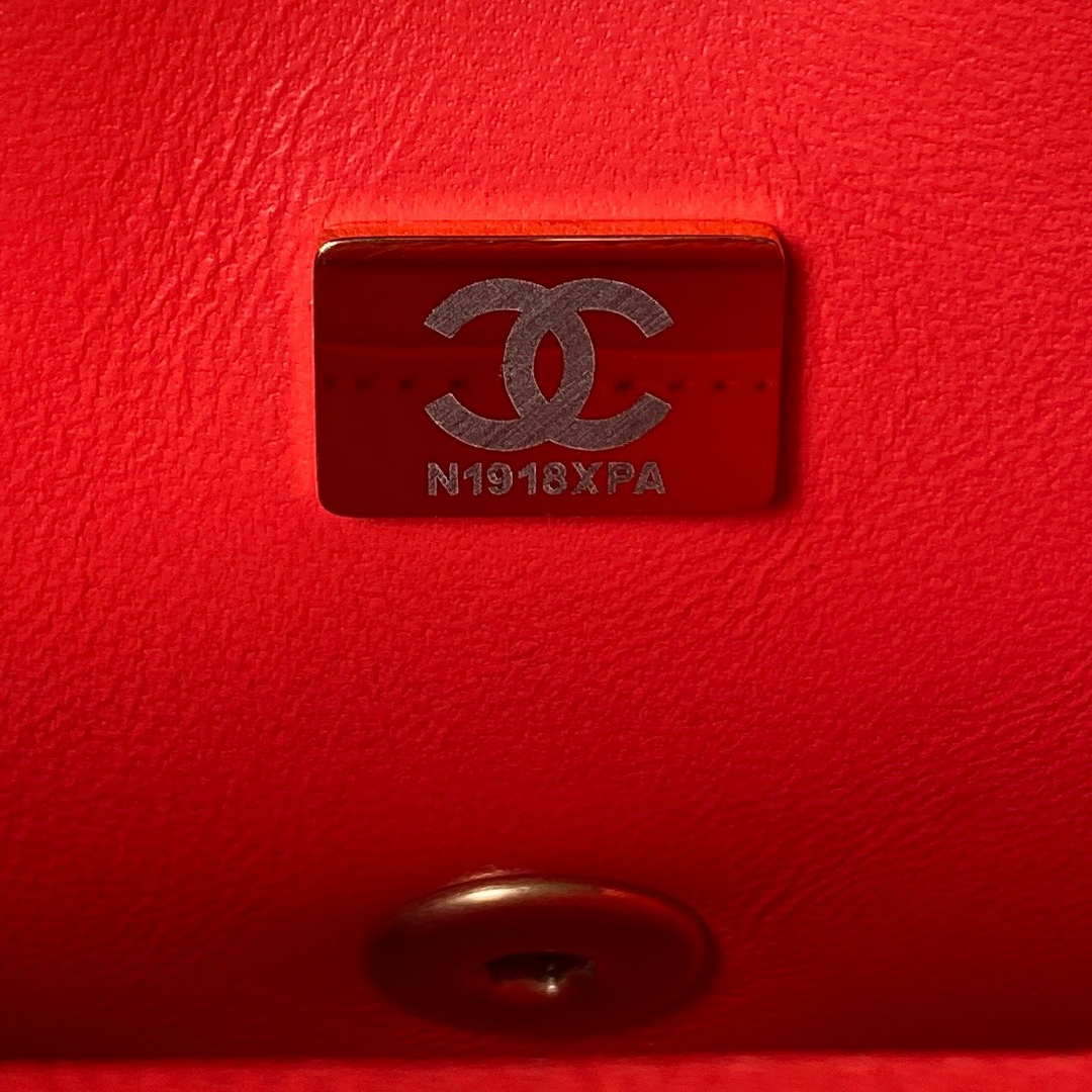 Chanel AS3828 Mini Flap Chain Bag Red Calfskin Gold - Default Title - View 9
