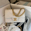Chanel AS3828 Mini Flap Chain Bag White Calfskin Gold - Default Title - View 1
