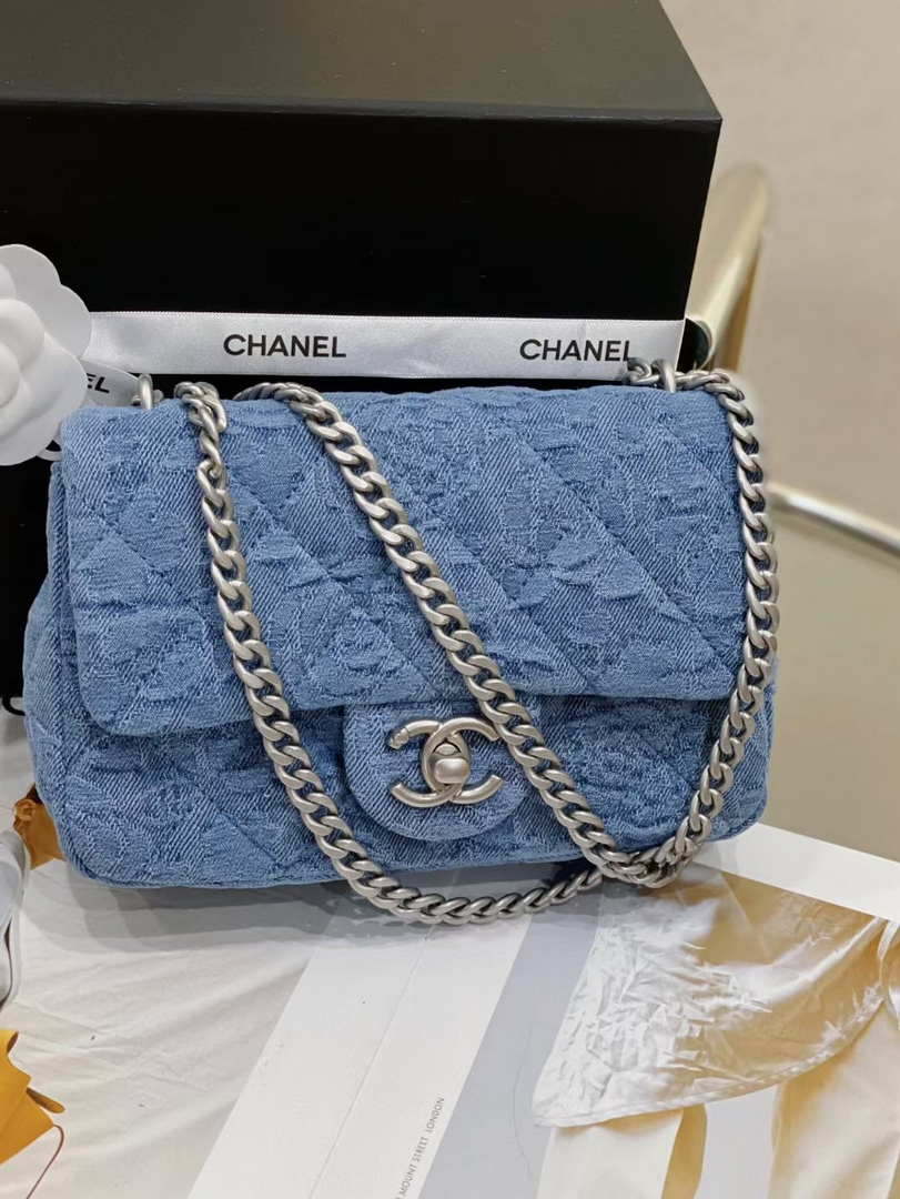 Chanel AS3828 Small Flap Classic Woc Bag Denim Blue - Default Title - View 2