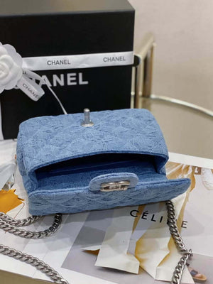Chanel AS3828 Small Flap Classic Woc Bag Denim Blue - Default Title - View 7