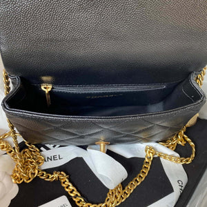 Chanel AS3829 Mini Flap Chain Bag Black Calfskin Gold - Default Title - View 7