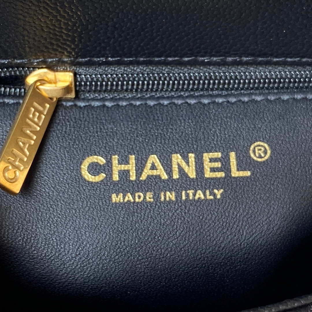 Chanel AS3829 Mini Flap Chain Bag Black Calfskin Gold - Default Title - View 8