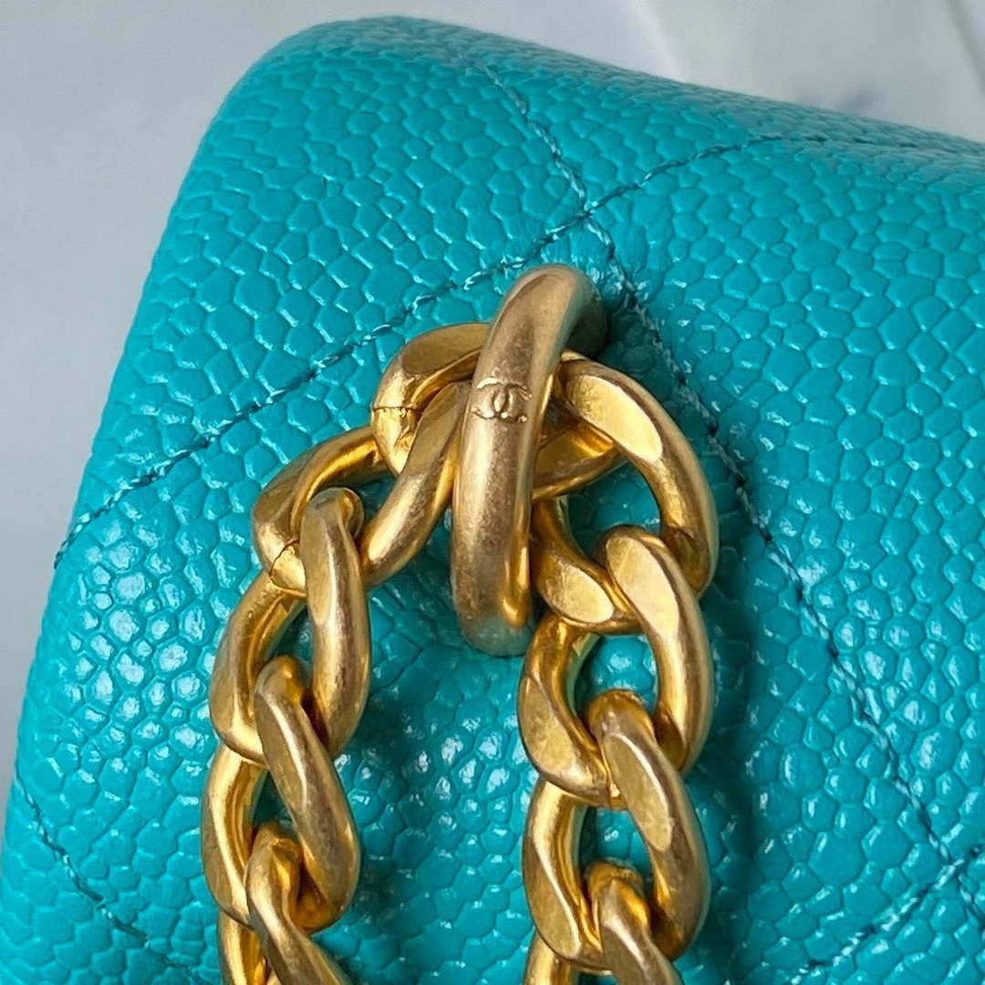 Chanel AS3921 Flap Chain Bag Blue Calfskin Gold - Default Title - View 4
