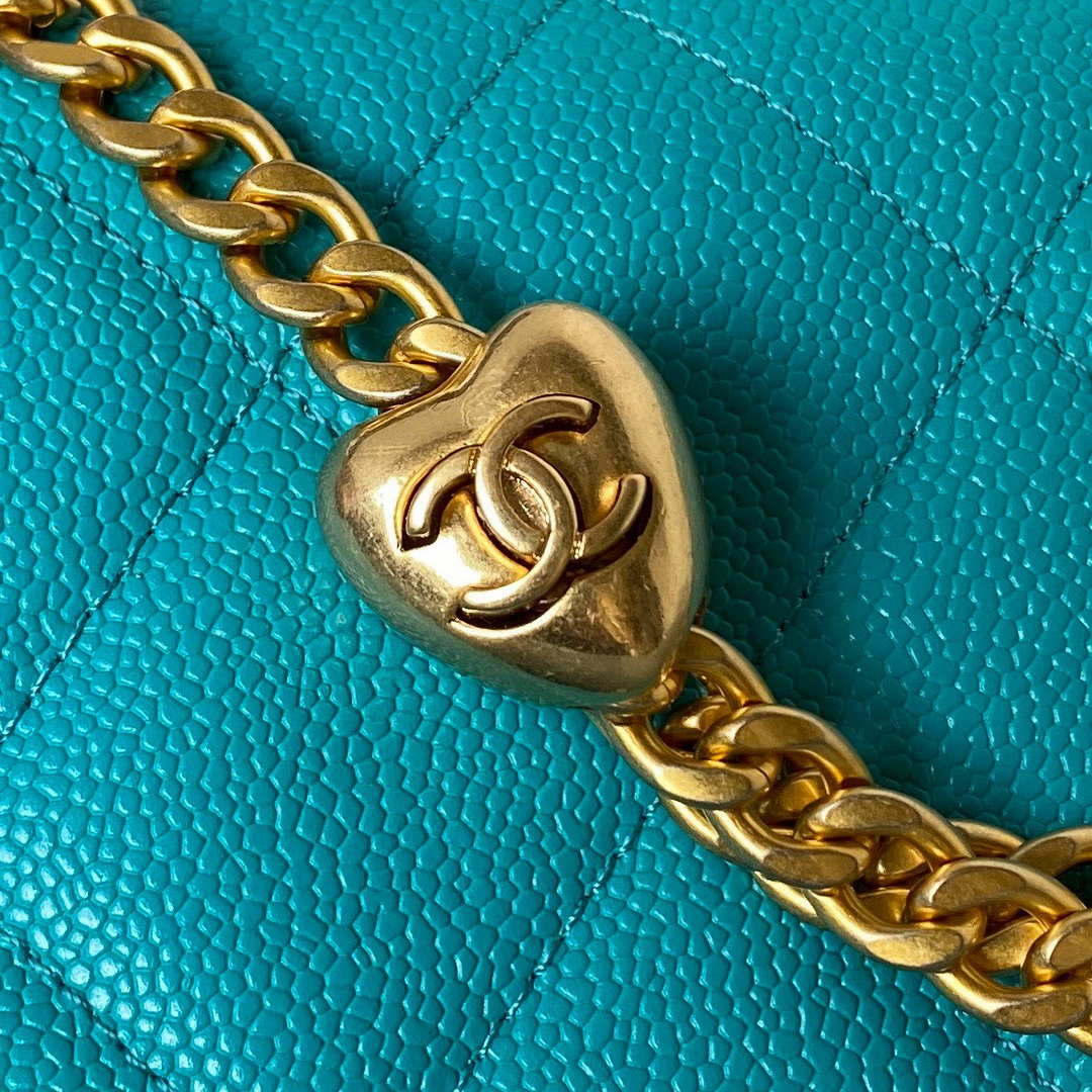 Chanel AS3921 Flap Chain Bag Blue Calfskin Gold - Default Title - View 6