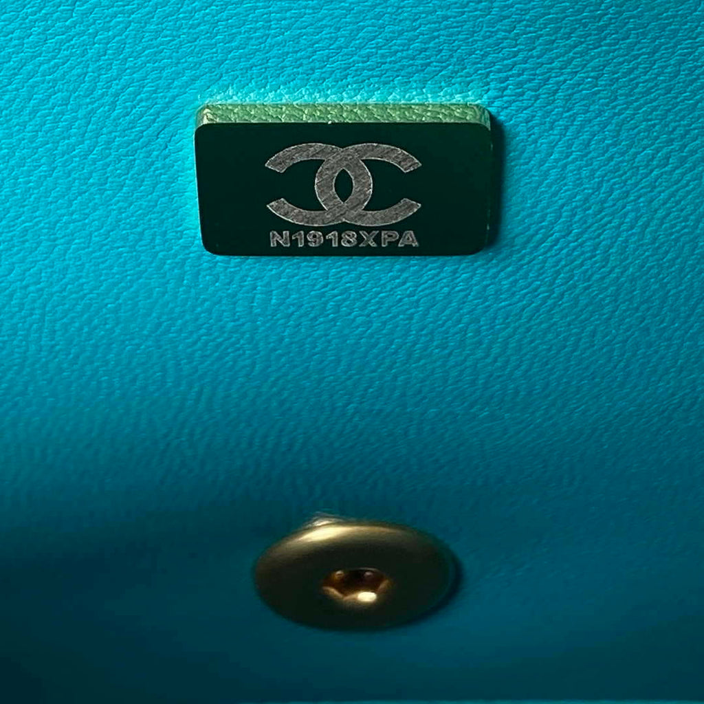 Chanel AS3921 Flap Chain Bag Blue Calfskin Gold
