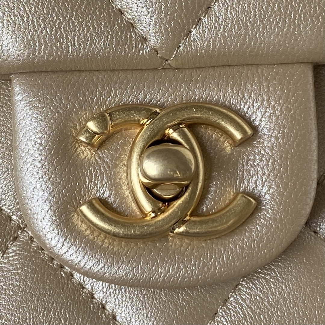 Chanel AS3921 Flap Chain Bag Gold Lambskin Gold - Default Title - View 5