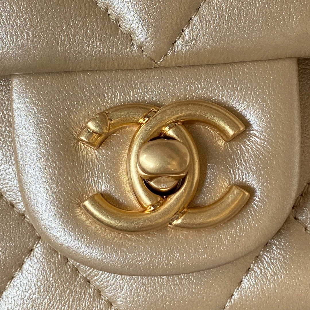 Chanel AS3829 Mini Flap Chain Bag Gold Lambskin Gold - Default Title - View 3