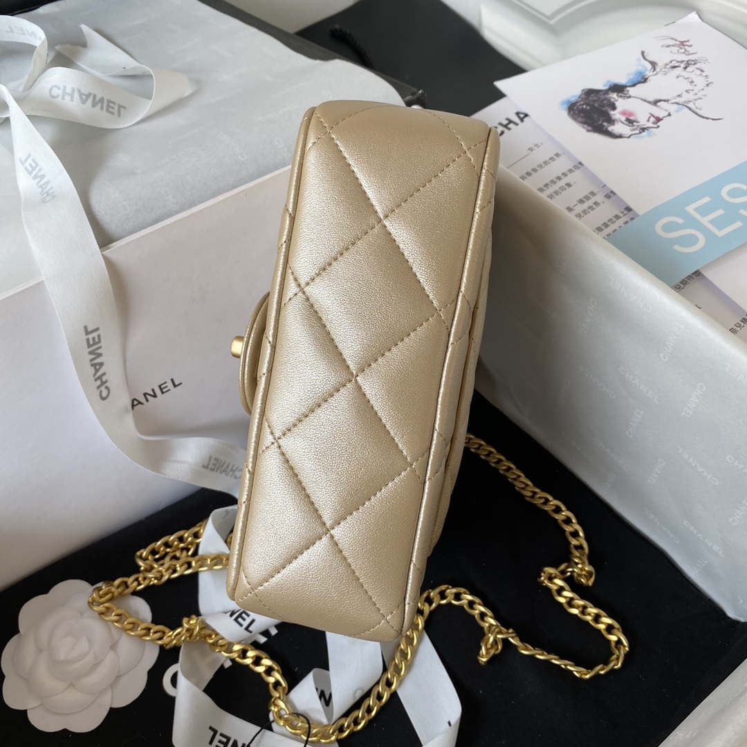 Chanel AS3829 Mini Flap Chain Bag Gold Lambskin Gold - Default Title - View 4