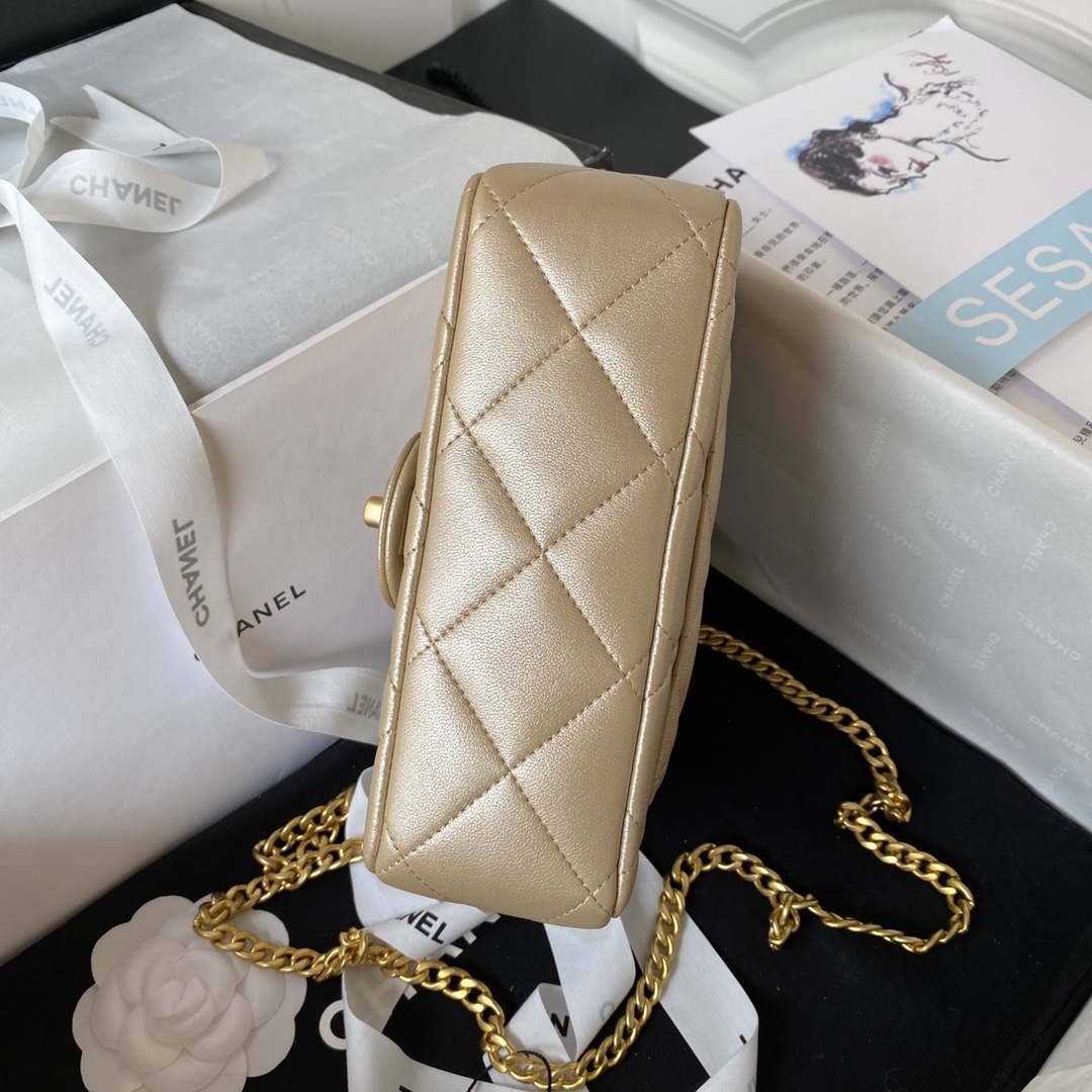 Chanel AS3829 Mini Flap Chain Bag Gold Lambskin Gold - Default Title - View 5