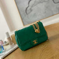 Chanel AS3829 Mini Flap Chain Bag Green Calfskin Gold - Default Title - View 1