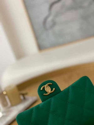 Chanel AS3829 Mini Flap Chain Bag Green Calfskin Gold - Default Title - View 6