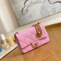 Chanel AS3829 Mini Flap Chain Bag Light Pink Calfskin Gold - Default Title - View 1