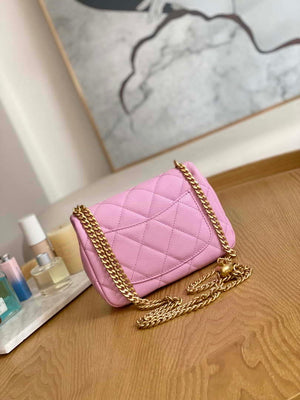 Chanel AS3829 Mini Flap Chain Bag Light Pink Calfskin Gold - Default Title - View 2