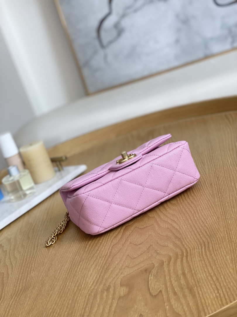 Chanel AS3829 Mini Flap Chain Bag Light Pink Calfskin Gold - Default Title - View 5