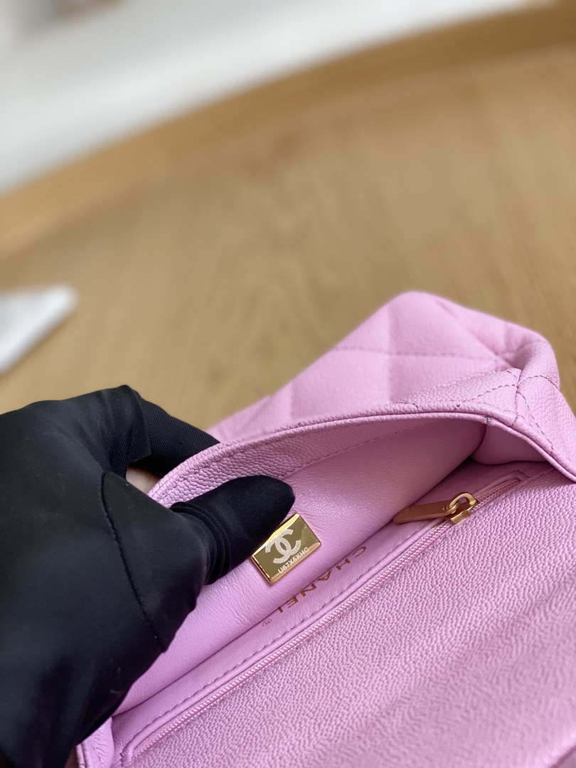 Chanel AS3829 Mini Flap Chain Bag Light Pink Calfskin Gold - Default Title - View 9