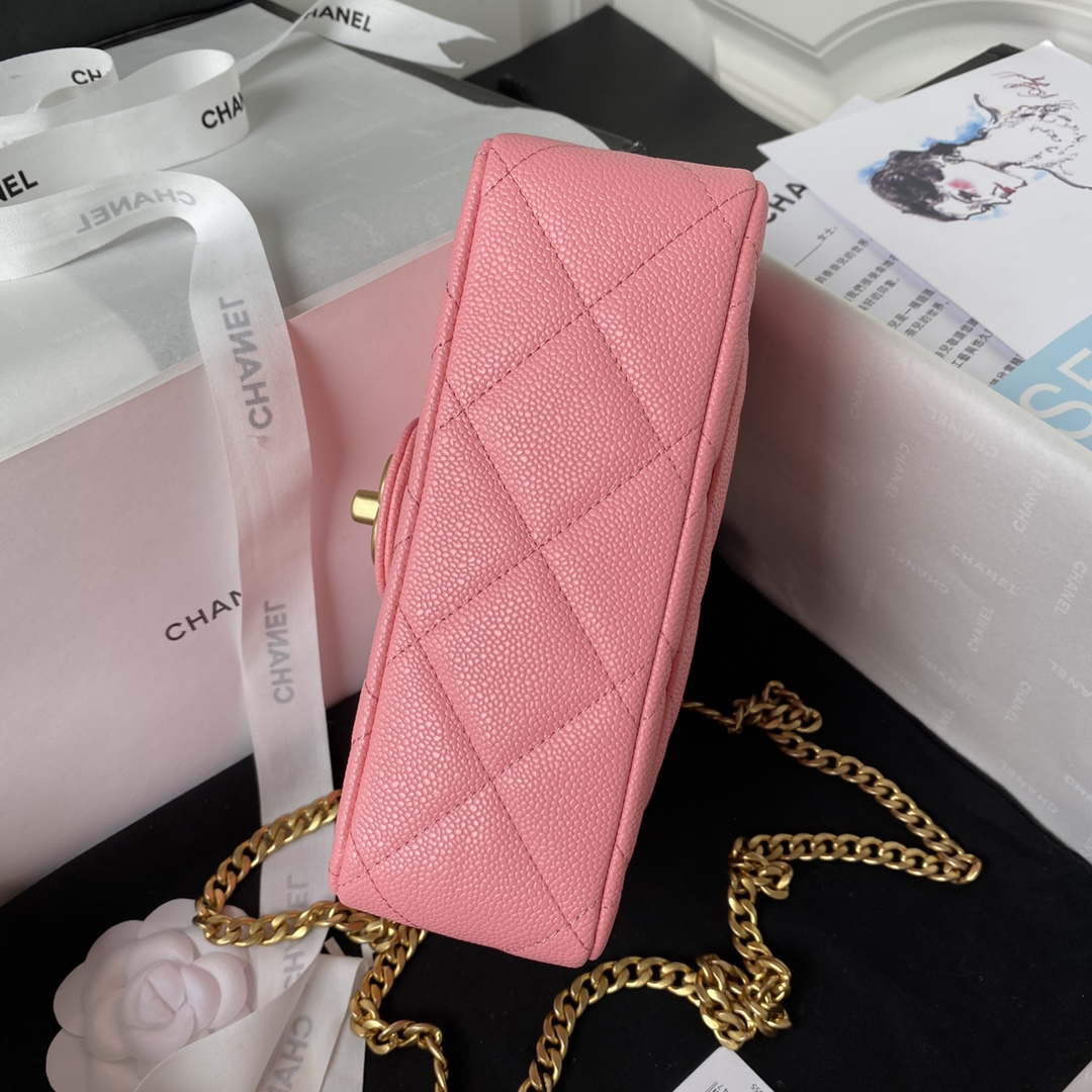 Chanel AS3829 Mini Flap Chain Bag Pink Calfskin Gold - Default Title - View 6