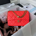 Chanel AS3921 Flap Chain Bag Red Calfskin Gold