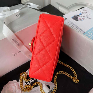 Chanel AS3829 Mini Flap Chain Bag Red Calfskin Gold - Default Title - View 5