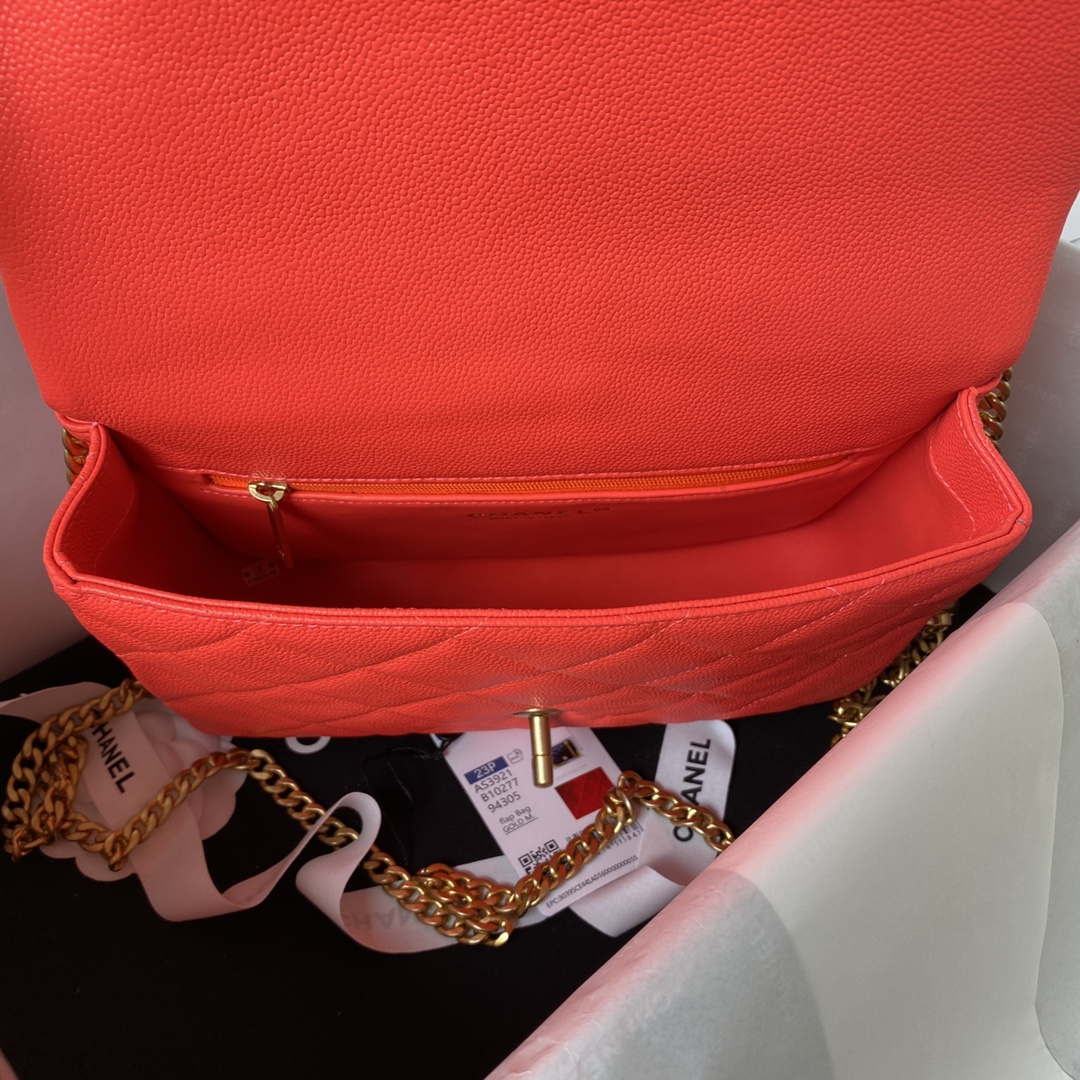 Chanel AS3921 Flap Chain Bag Red Calfskin Gold - Default Title - View 6