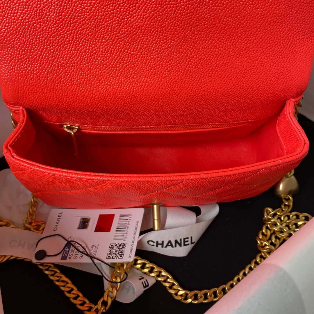 Chanel AS3829 Mini Flap Chain Bag Red Calfskin Gold - Default Title - View 6