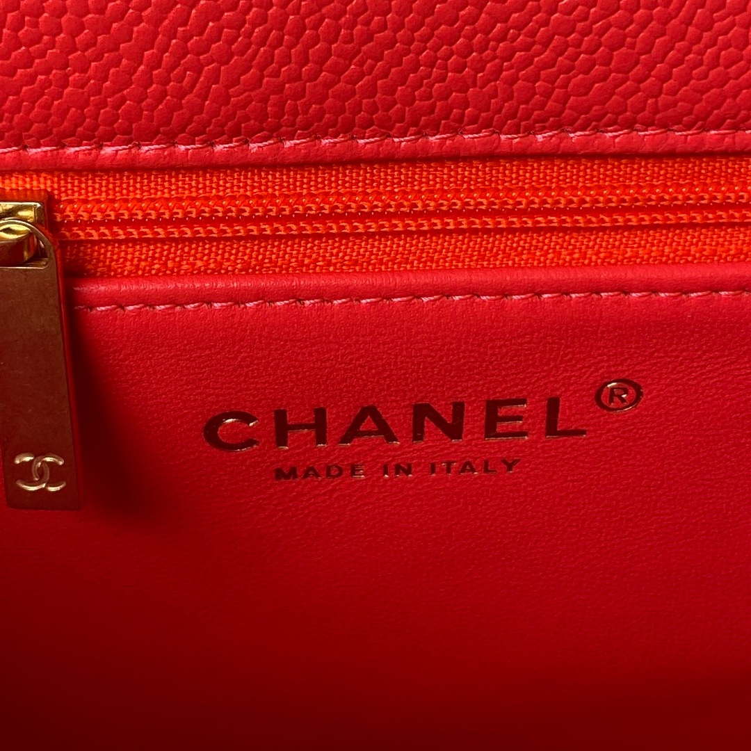 Chanel AS3921 Flap Chain Bag Red Calfskin Gold - Default Title - View 7