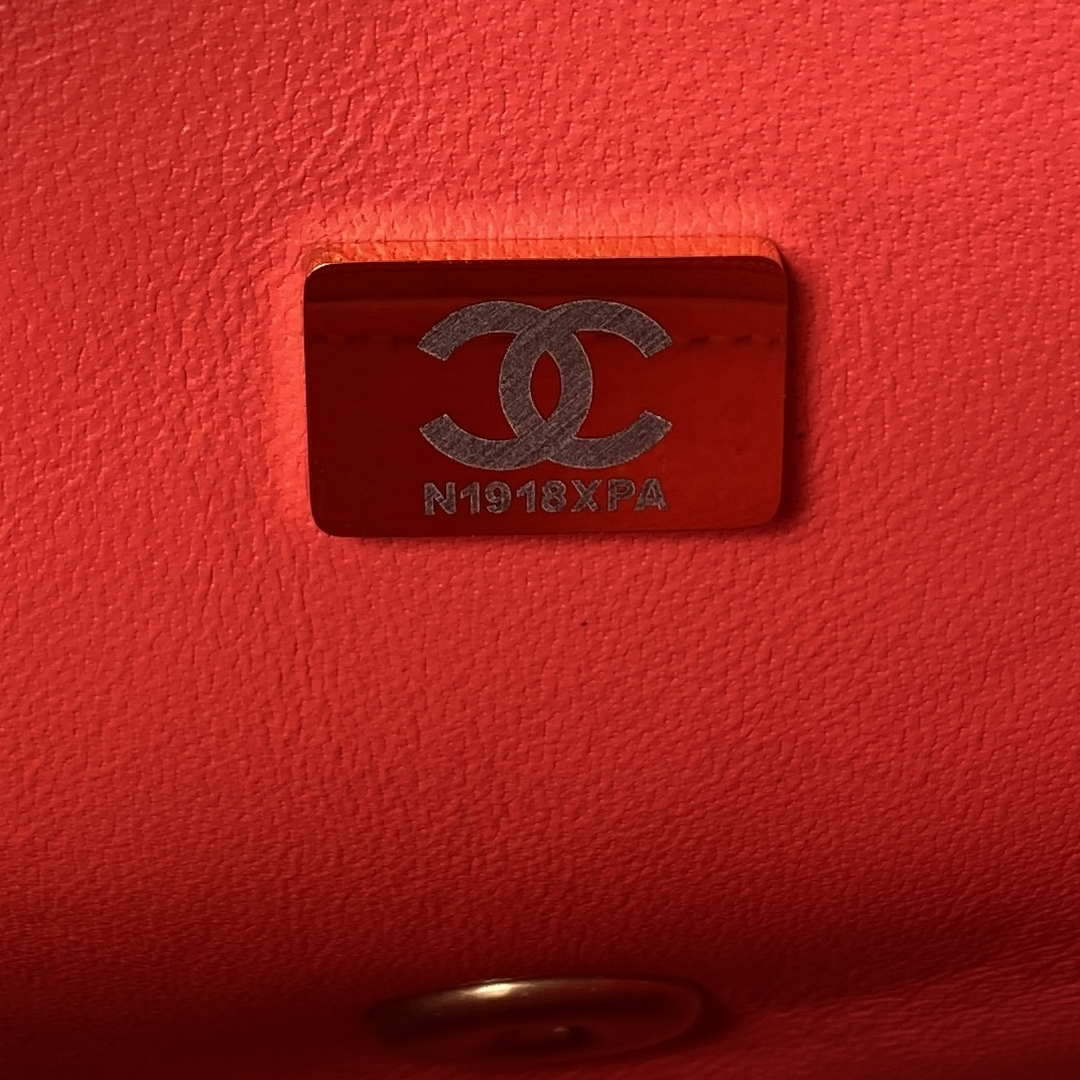 Chanel AS3829 Mini Flap Chain Bag Red Calfskin Gold - Default Title - View 8