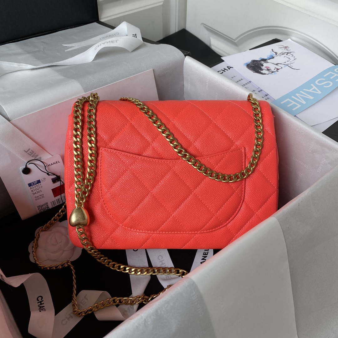 Chanel AS3921 Flap Chain Bag Red Calfskin Gold - Default Title - View 9