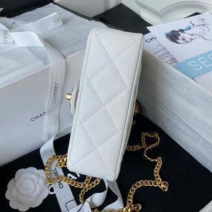 Chanel AS3829 Mini Flap Chain Bag White Calfskin Gold - Default Title - View 5