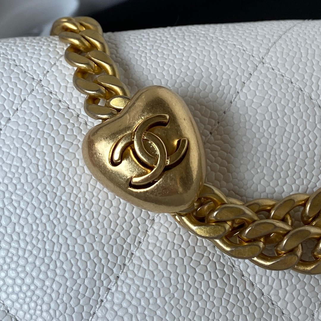 Chanel AS3829 Mini Flap Chain Bag White Calfskin Gold - Default Title - View 9