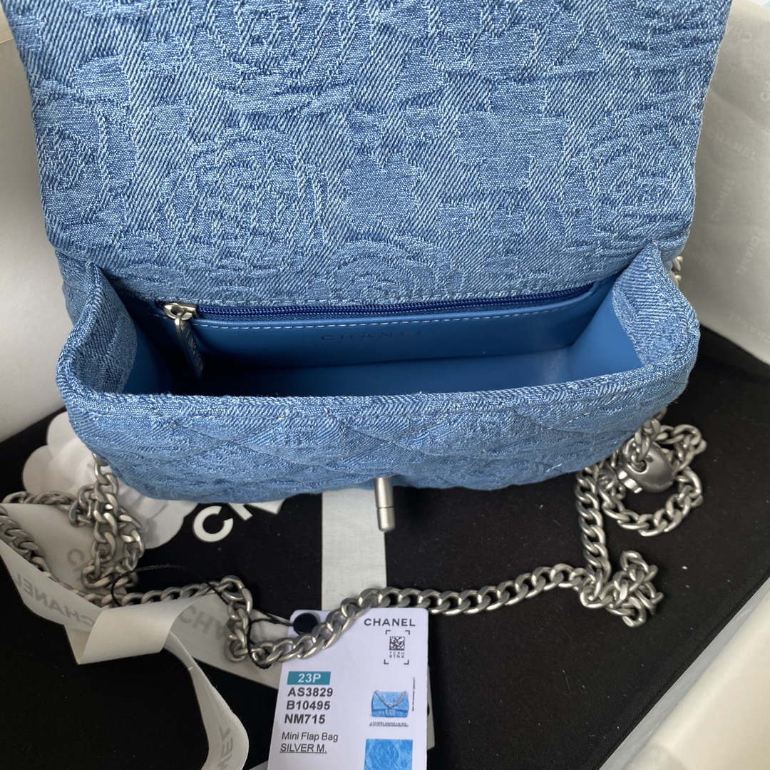 Chanel AS3829 Small Flap Classic Bag Woc Denim Blue - Default Title - View 7