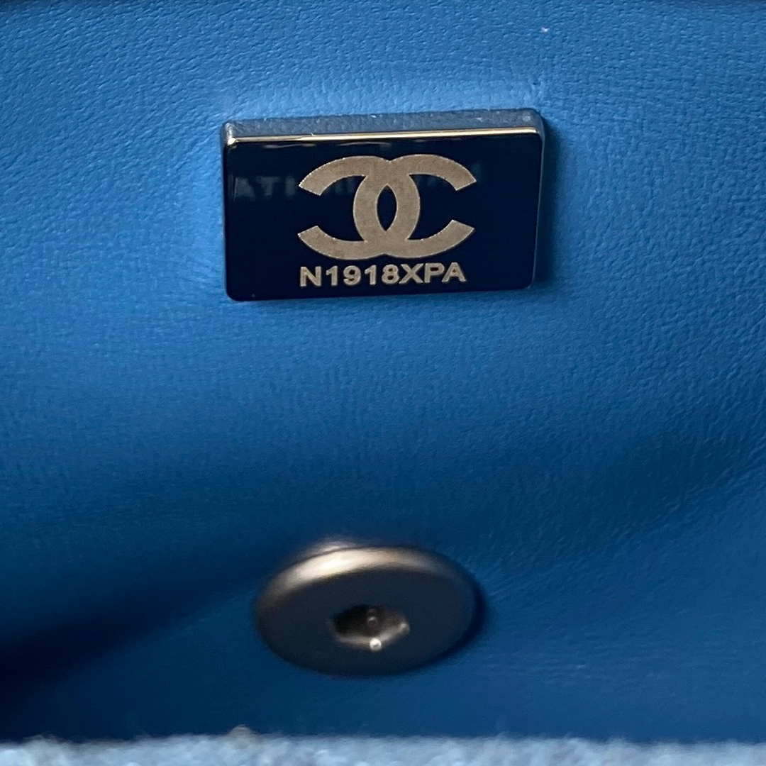 Chanel AS3829 Small Flap Classic Bag Woc Denim Blue