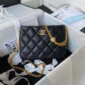 Chanel AS3830 Small Hobo Handbag Black Calfskin Gold - Default Title - View 1
