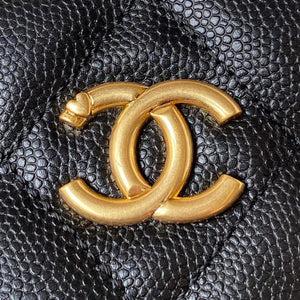 Chanel AS3830 Small Hobo Handbag Black Calfskin Gold - Default Title - View 3