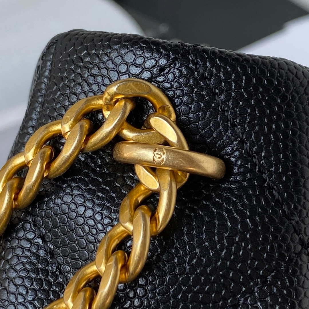 Chanel AS3830 Small Hobo Handbag Black Calfskin Gold - Default Title - View 5