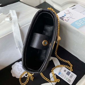 Chanel AS3830 Small Hobo Handbag Black Calfskin Gold - Default Title - View 7