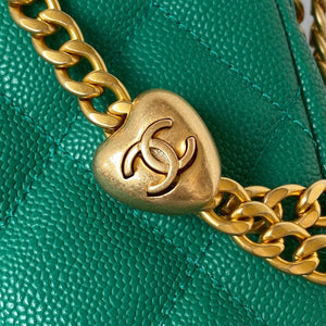 Chanel AS3830 Small Hobo Handbag Green Calfskin Gold - Default Title - View 4