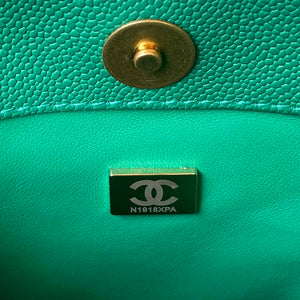 Chanel AS3830 Small Hobo Handbag Green Calfskin Gold - Default Title - View 8