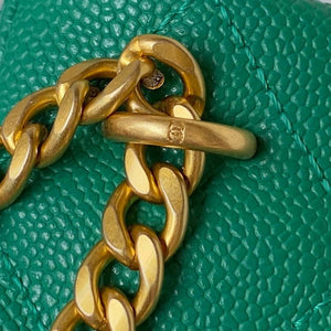 Chanel AS3830 Small Hobo Handbag Green Calfskin Gold - Default Title - View 9