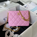 Chanel AS3830 Small Hobo Handbag Pink Calfskin Gold - Default Title - View 1