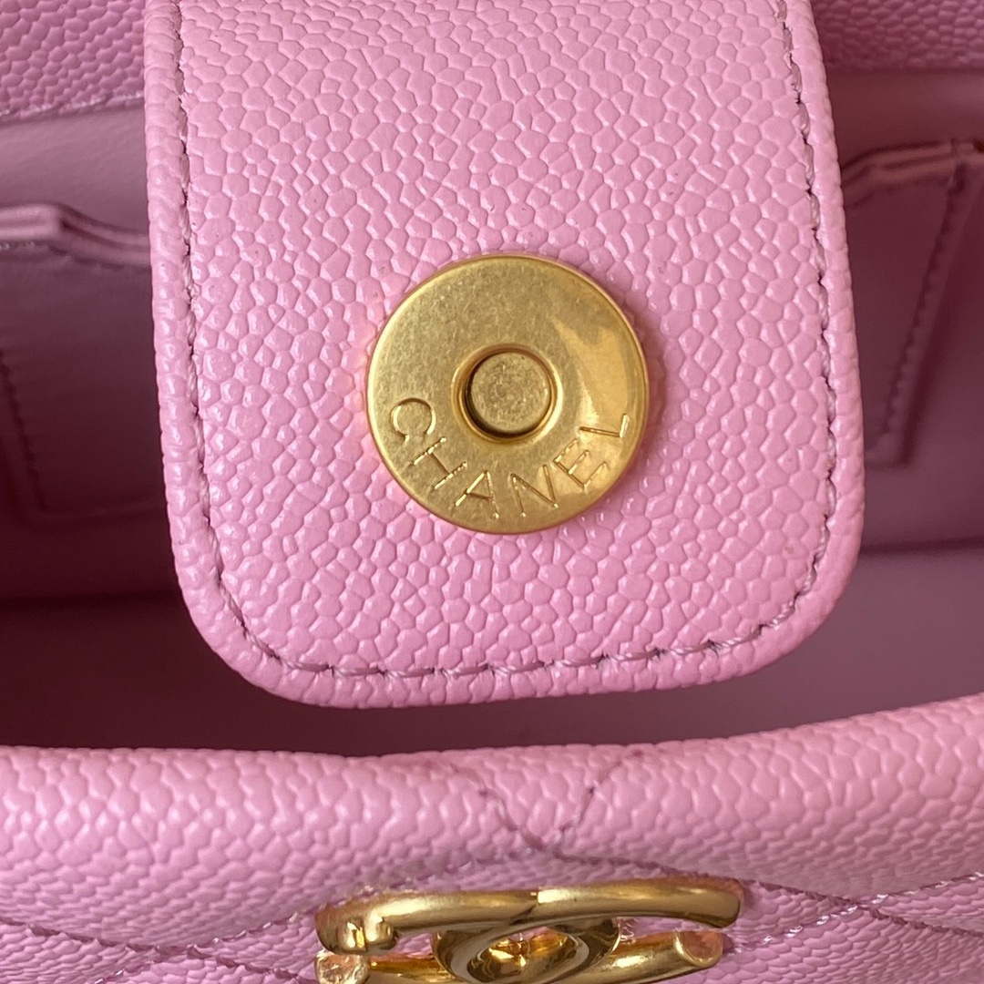 Chanel AS3830 Small Hobo Handbag Pink Calfskin Gold - Default Title - View 7