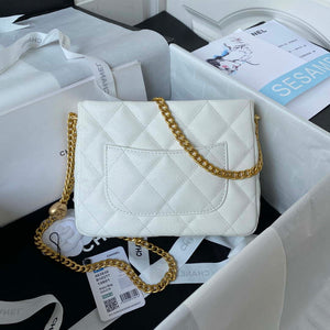 Chanel AS3830 Small Hobo Handbag White Calfskin Gold - Default Title - View 2