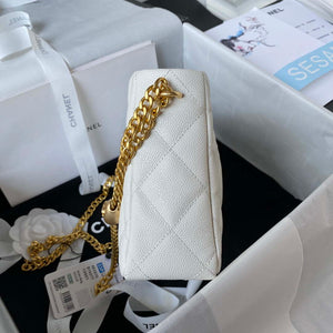 Chanel AS3830 Small Hobo Handbag White Calfskin Gold - Default Title - View 5