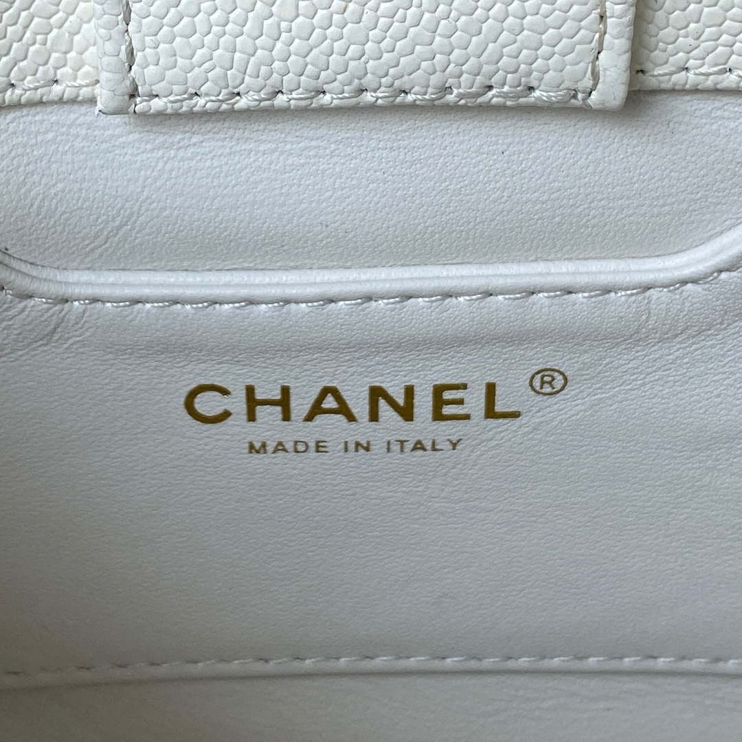 Chanel AS3830 Small Hobo Handbag White Calfskin Gold - Default Title - View 8