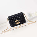 Chanel AS3855 Flap bag With Chain shiny Lambskin & Gold-Tone Metal Black - Default Title - View 1