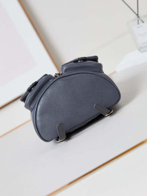 Chanel AS3860 Backpack Grained Shiny Calfskin Gold Gray - Default Title - View 6