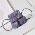 Chanel AS3860 Backpack Grained Shiny Calfskin Gold Light Purple - Default Title - View 1
