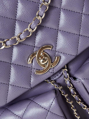Chanel AS3860 Backpack Grained Shiny Calfskin Gold Light Purple - Default Title - View 2